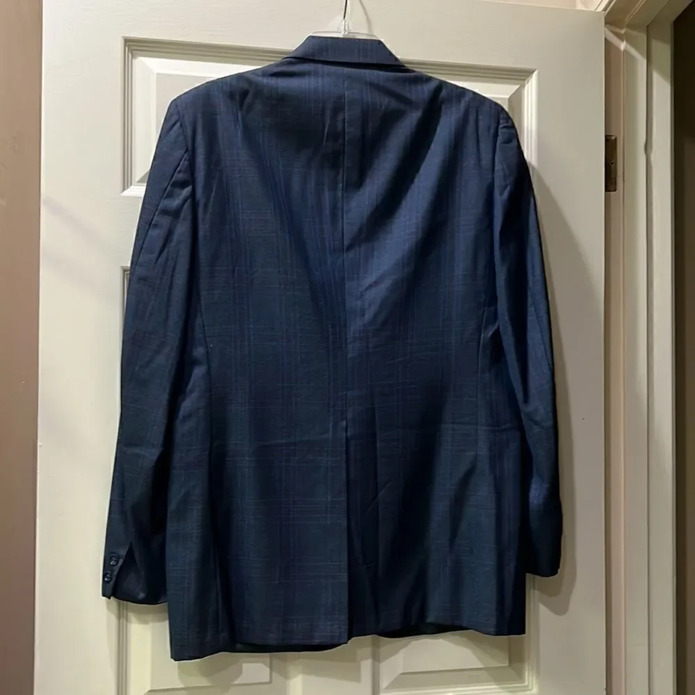 Madden’s Arcadia, LA Curly Men’s Sports Coat Blue Grey w Blue & Red Stripes